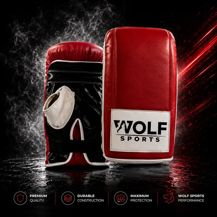 Red and Black Bag Mitts WF-B-114 - Wolf Sports