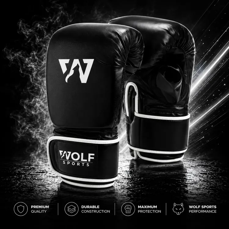 Brown Leather-Look Bag Mitts WF-B-118 - Wolf Sports