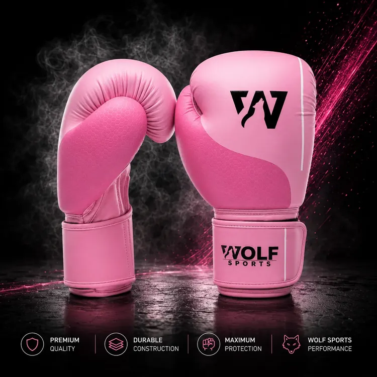 Pink Textured Women's Boxing Gloves WF-B-105 - Wolf Sports
