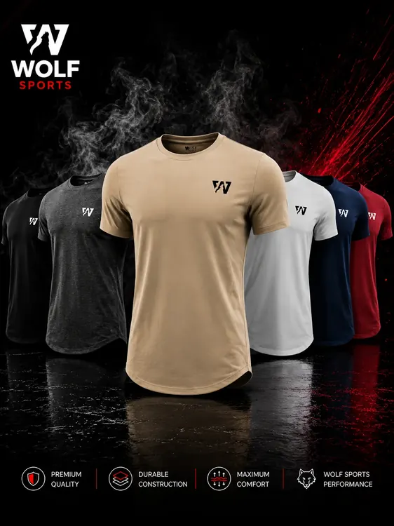Sand Curved-Hem T-Shirt WF-120 - Wolf Sports