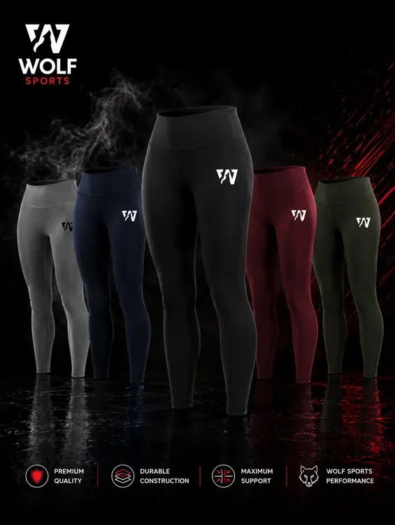 High-Waist Performance Leggings WF-166 - Wolf Sports