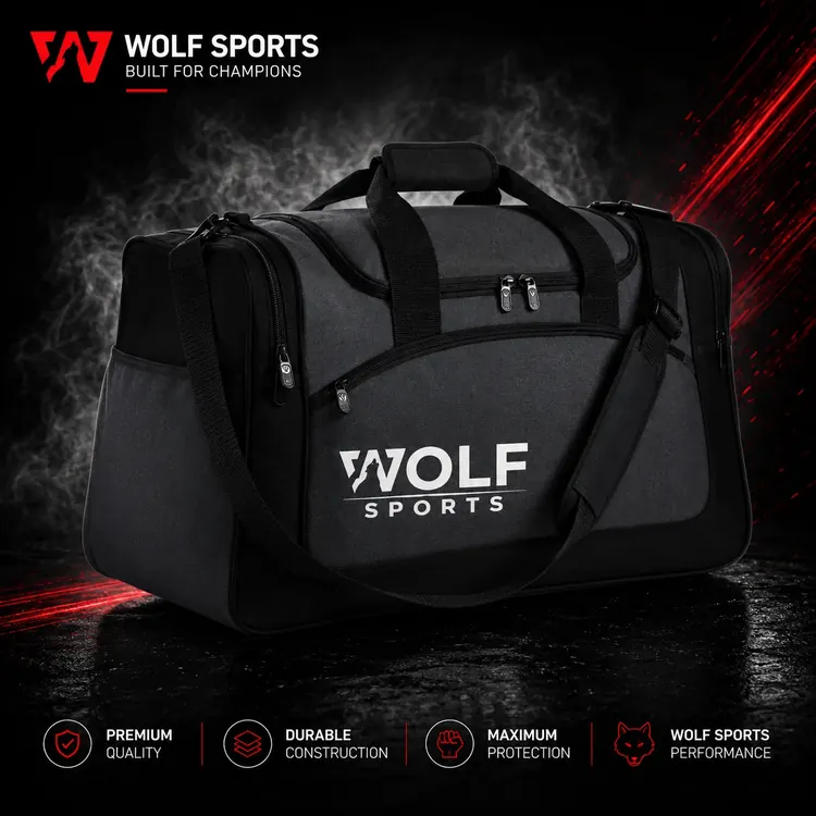 Grey Sports Duffel Bag WF-B-251 - Wolf Sports
