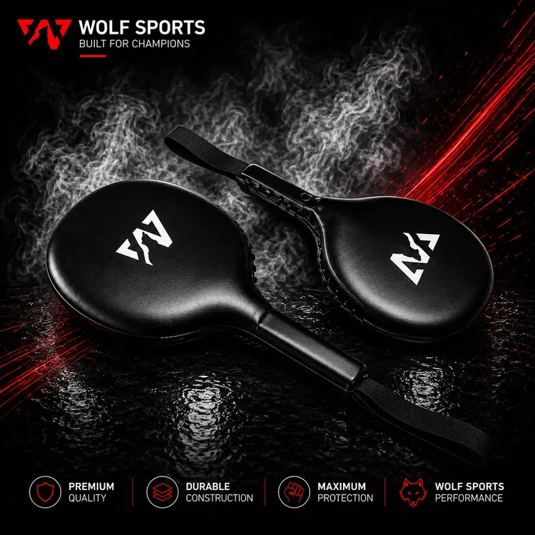 Black Round Reaction Paddles WF-B-285 - Wolf Sports