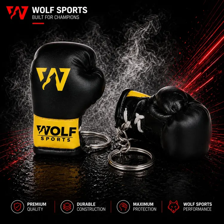 Yellow and Black Mini Glove Key Chain WF-B-262 - Wolf Sports