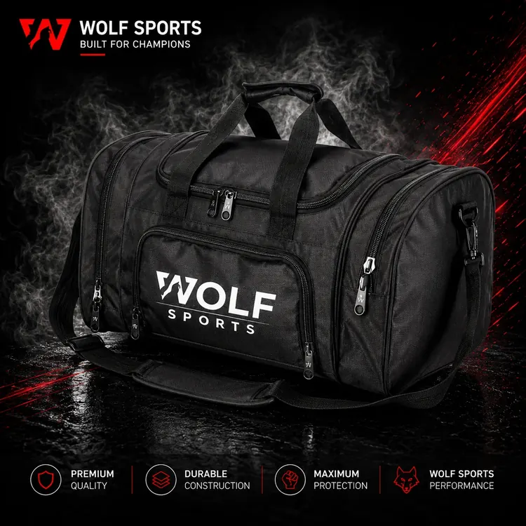 Charcoal Grey Gym Duffel Bag WF-B-254 - Wolf Sports