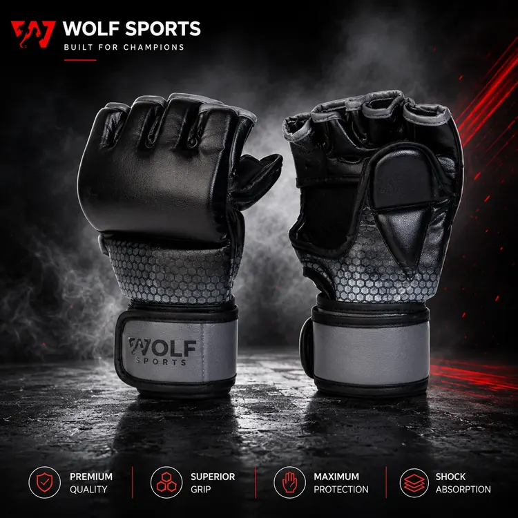 Hex-Knuckle MMA Grappling Gloves WF-B-156 - Wolf Sports