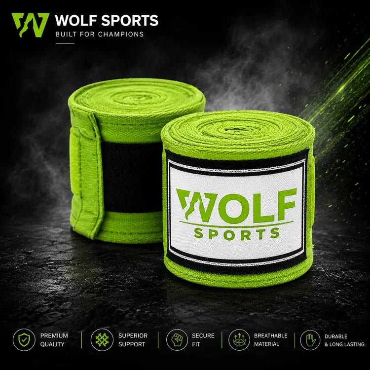 Elastic Cotton Hand Wraps 180 inch WF-B-190 - Wolf Sports