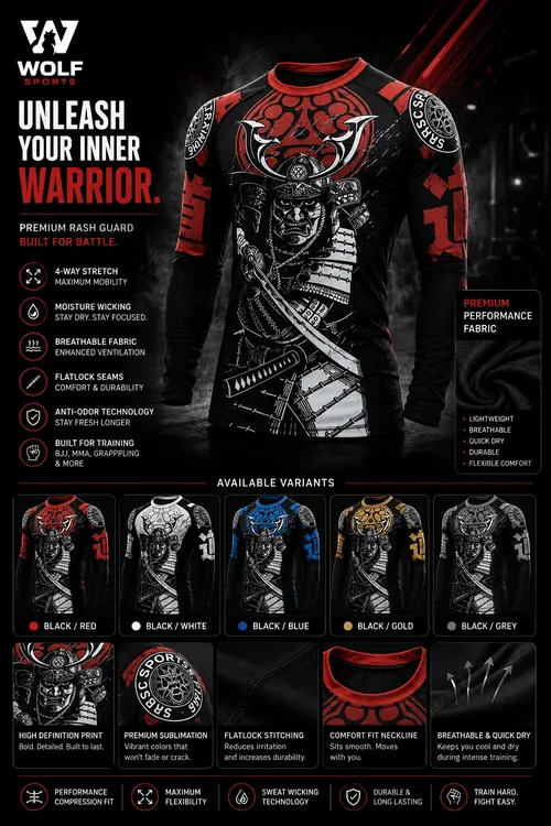Sublimated Samurai Rash Guard WF-212 - Wolf Sports