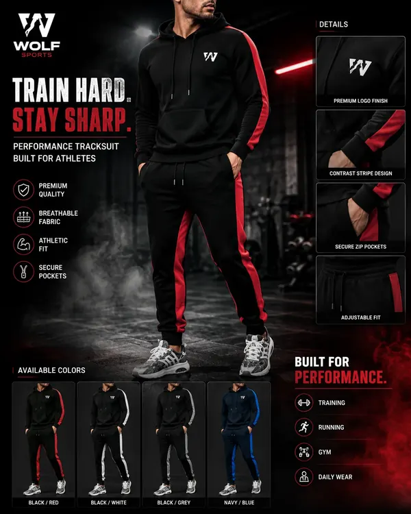 Two-Way Stretch Tracksuit WF-113 - Wolf Sports