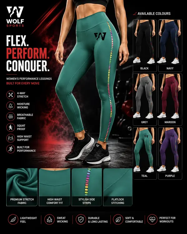 High-Waist Performance Leggings WF-167 - Wolf Sports
